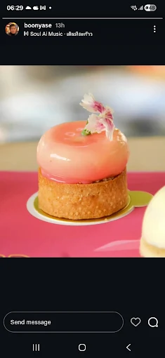 Pink glazed dome tart — Covy's signature dessert
